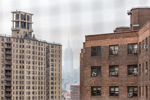 New York City Chinatown district and lower manhattan offices on the becakground. photo