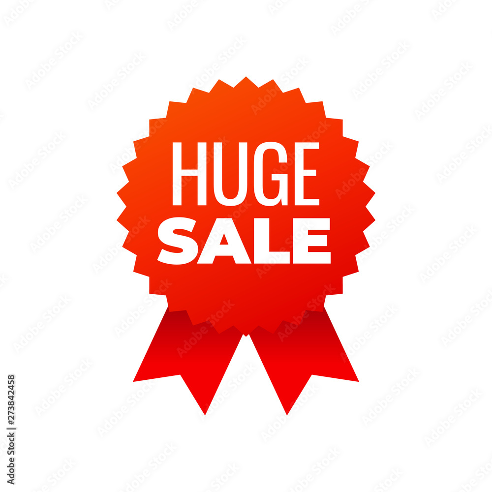 Red award medals symbol on white background, huge sale Red award medals symbol on white background, huge sale