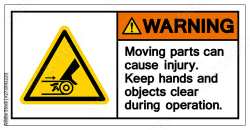 Warning Moving Part Cause Injury Symbol, Vector Illustration, Isolate On White Background Icon. EPS10