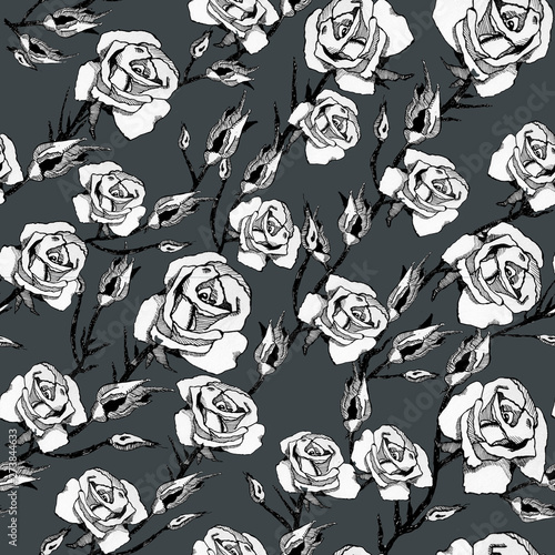 seamless background with roses vintage