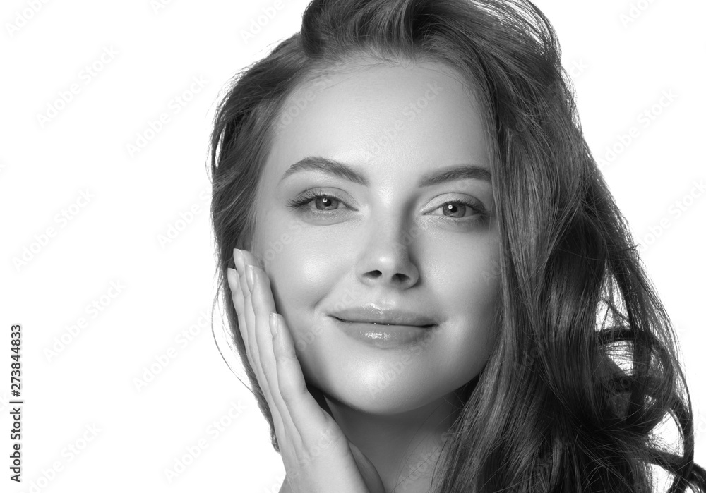 Naklejka premium Monochrome beauty woman face closeup 