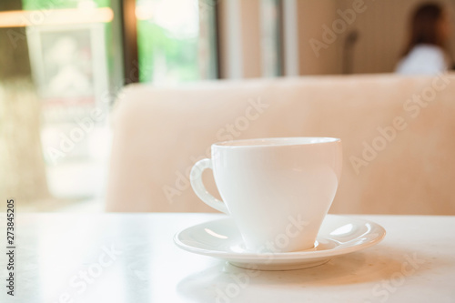 Cup on the table in cafe