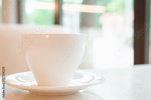 Cup on the table in cafe