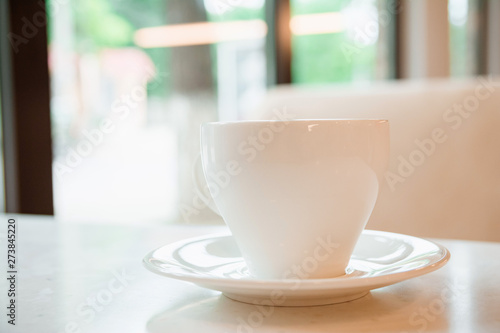 Cup on the table in cafe