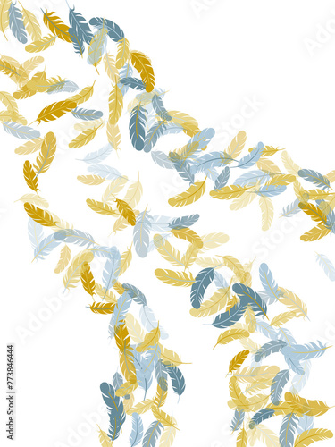 Flying feather elements airy vector design.