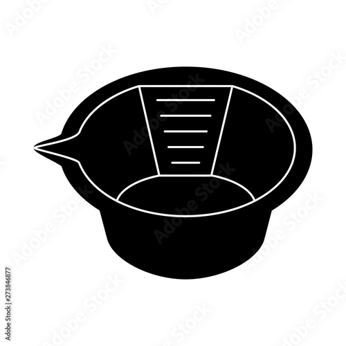 Black and white hair dye mixing bowl