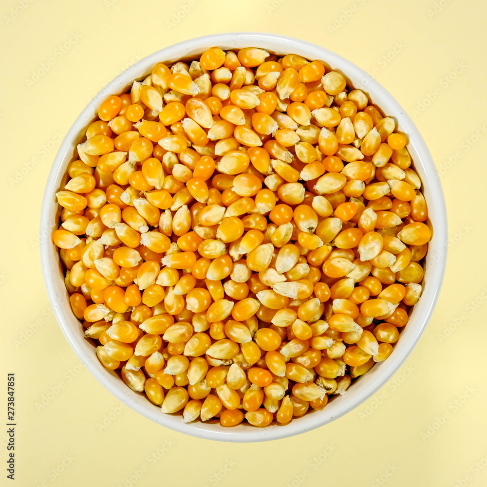 Bowl of Uncooked Popcorn Maize Bowl of Uncooked Popcorn Maize