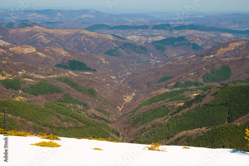 Beautiful mountain view from the path from Beklemeto to Kozya Stena, Troyan Balkan, Bulgaria photo