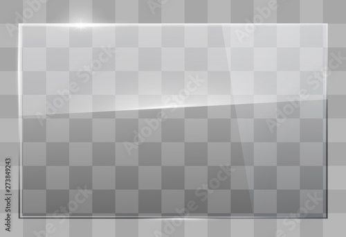 Glass plate on the wall