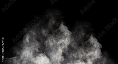 dense light grey vapor on black