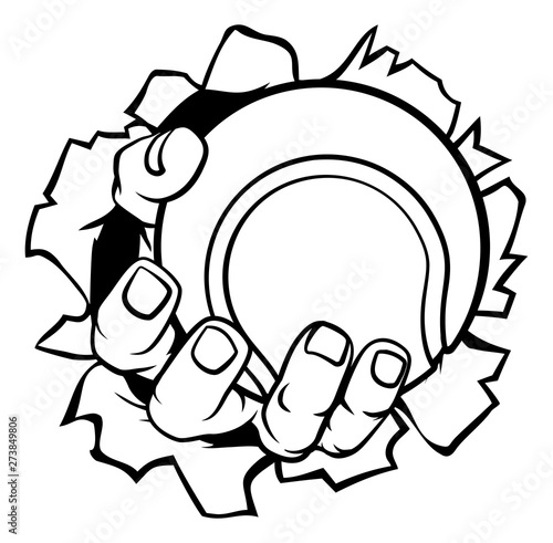 A strong hand holding a ten...