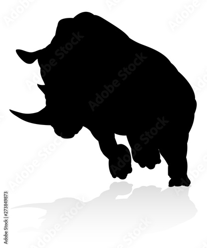 A rhino or rhinoceros safari animal silhouette