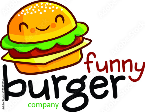 Cute and funny logo for funny burger store or company