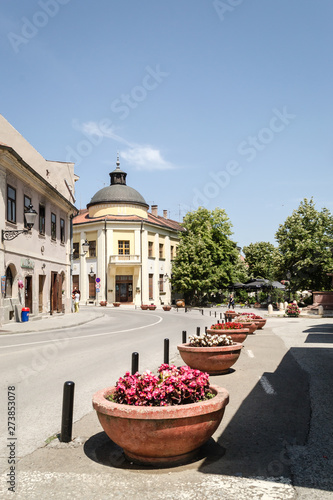 Sremski Karlovci, Serbia - June 12, 2019: Street in the old town of Sremski Karlovci - Serbia.