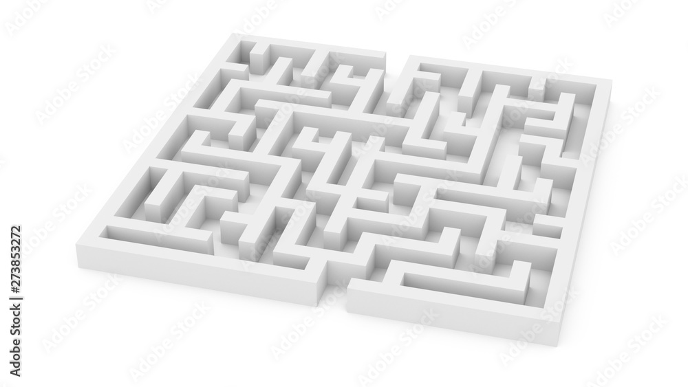 3d rendering maze on white background 3d rendering maze on white background