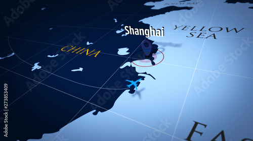 Photography Shanghai on retro map