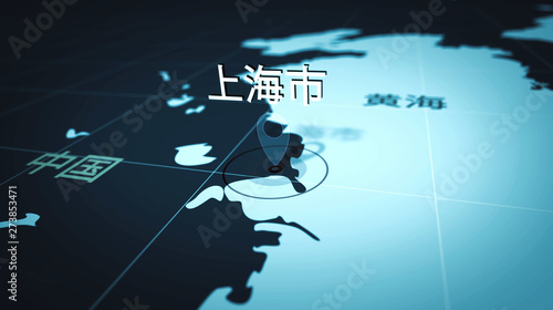 Photography Shanghai chinese on retro map