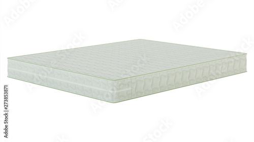 Orthopedic mattress isolated on white background. 3D rendering.