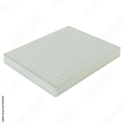 Orthopedic mattress isolated on white background. 3D rendering.