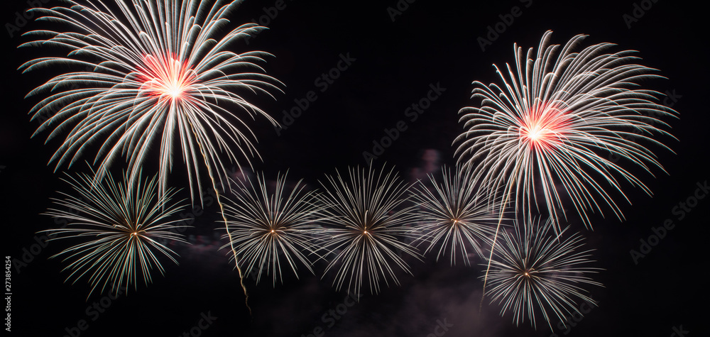 Fototapeta premium Beautiful firework display for celebration