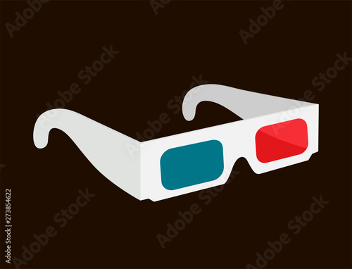Vector realistic 3d glasses for cinema