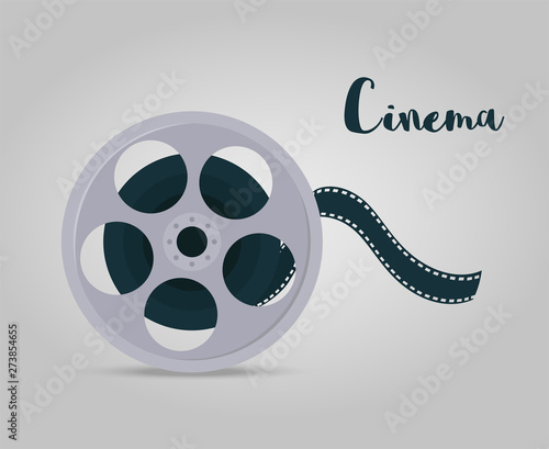 Vector film disk with tape for cinema, cinematography