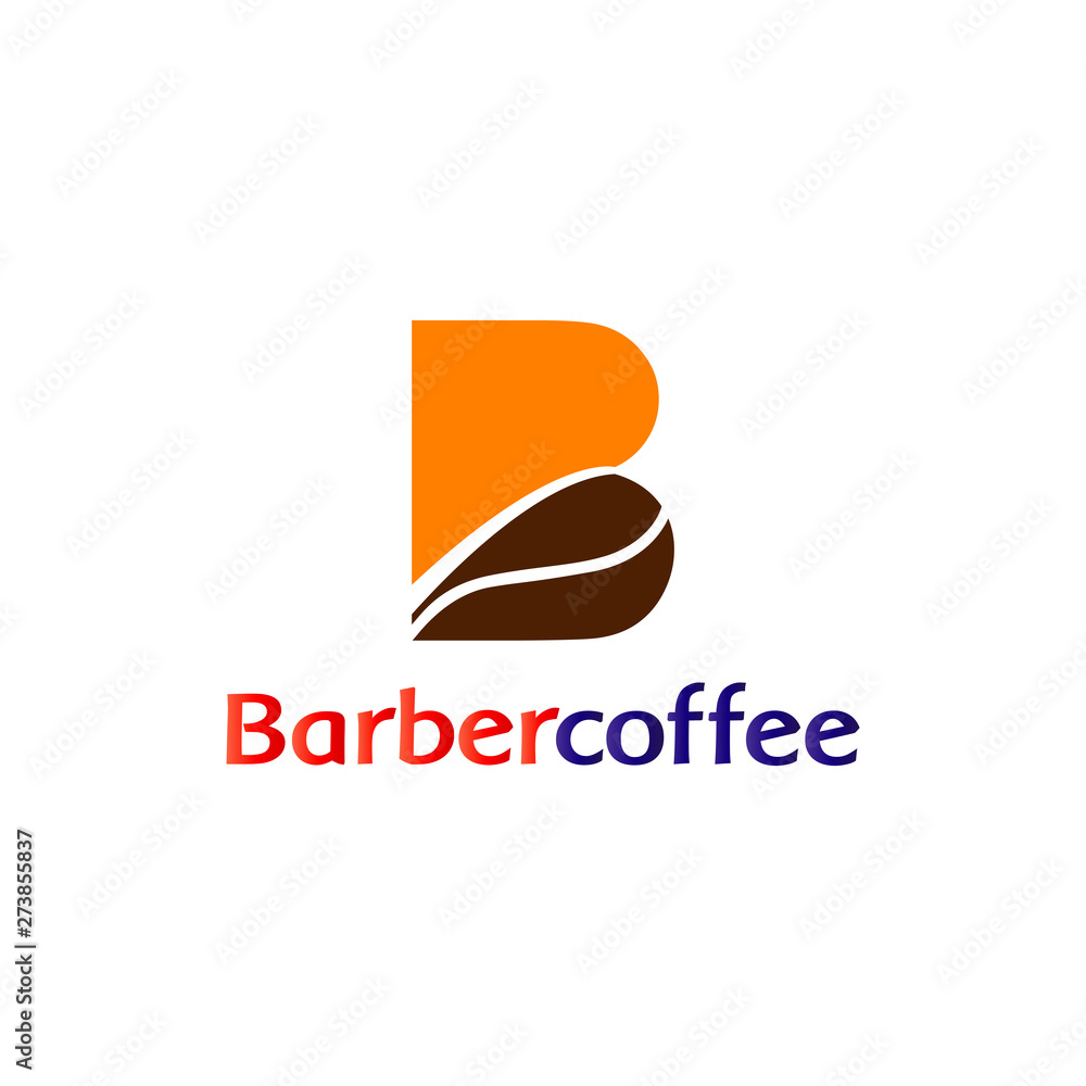 Initial letter B Barber and coffee logo branding Initial letter B Barber and coffee logo branding