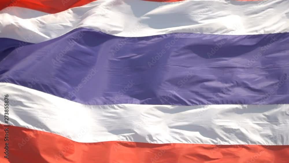 Waving Thailand national flag on blue sky, Waving Thailand national flag on blue sky,