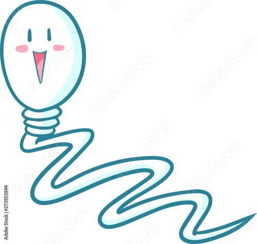 Cute and funny sperm cell laughing happily