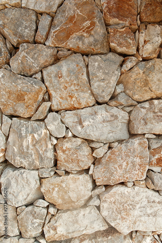 stone wall made of various stones  structure