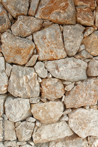 stone wall made of various stones  structure