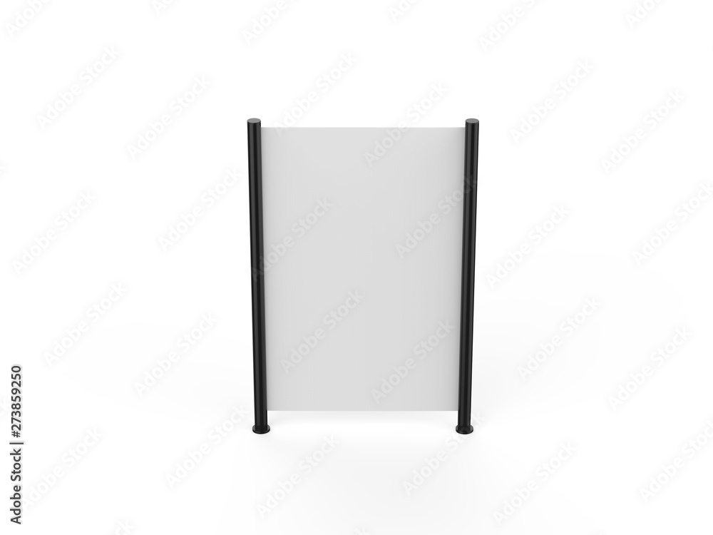 White blank empty high resolution Business roll up and standee banner display mock up template for your design presentation, 3d illustration White blank empty high resolution Business roll up and standee banner display mock up template for your design presentation, 3d illustration
