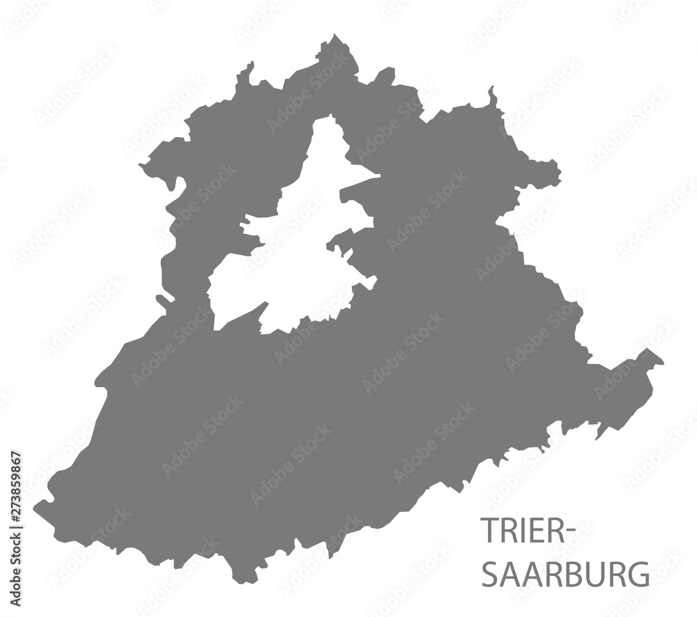 Trier-Saarburg grey county map of Rhineland-Palatinate DE