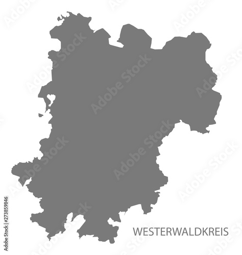 Westerwaldkreis grey county map of Rhineland-Palatinate DE