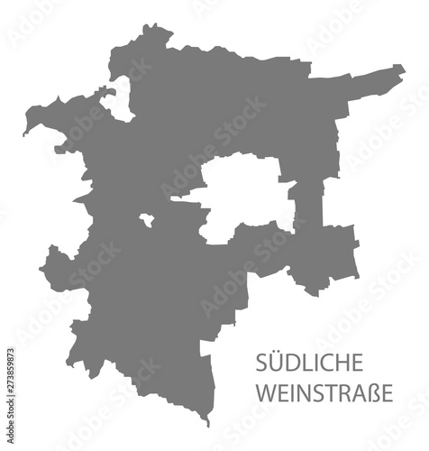 Suedliche Weinstrasse grey county map of Rhineland-Palatinate DE