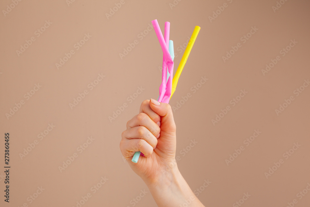 Hands holding plastic garbage, pollution and recycling concept Hands holding plastic garbage, pollution and recycling concept
