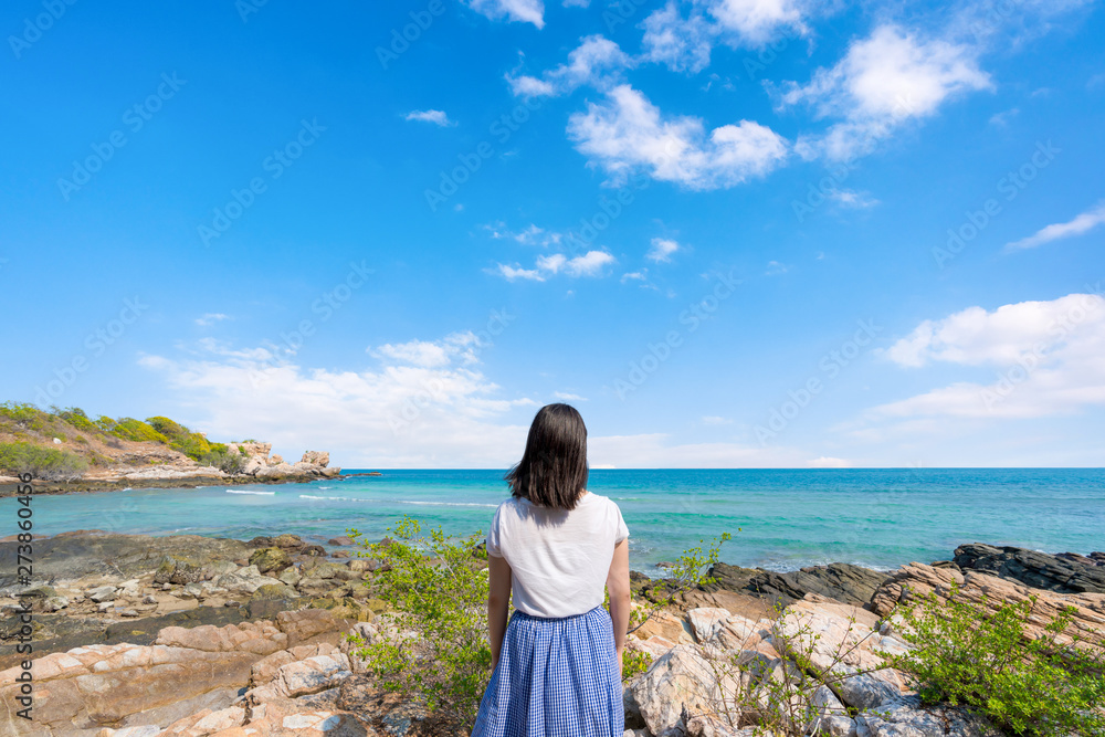 Young girl woman female on Beautiful Tropical Beach PP Island, Krabi, Phuket, Thailand blue ocean background Women items vacation accessories for holiday long weekend idea for planning travel Young girl woman female on Beautiful Tropical Beach PP Island, Krabi, Phuket, Thailand blue ocean background Women items vacation accessories for holiday long weekend idea for planning travel