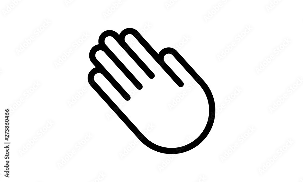 Hand wave line icon for greeting and communication Hand wave line icon for greeting and communication