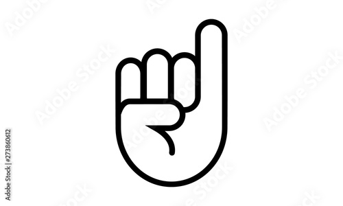 Fist with elongated little finger line icon for communication and promise concepts