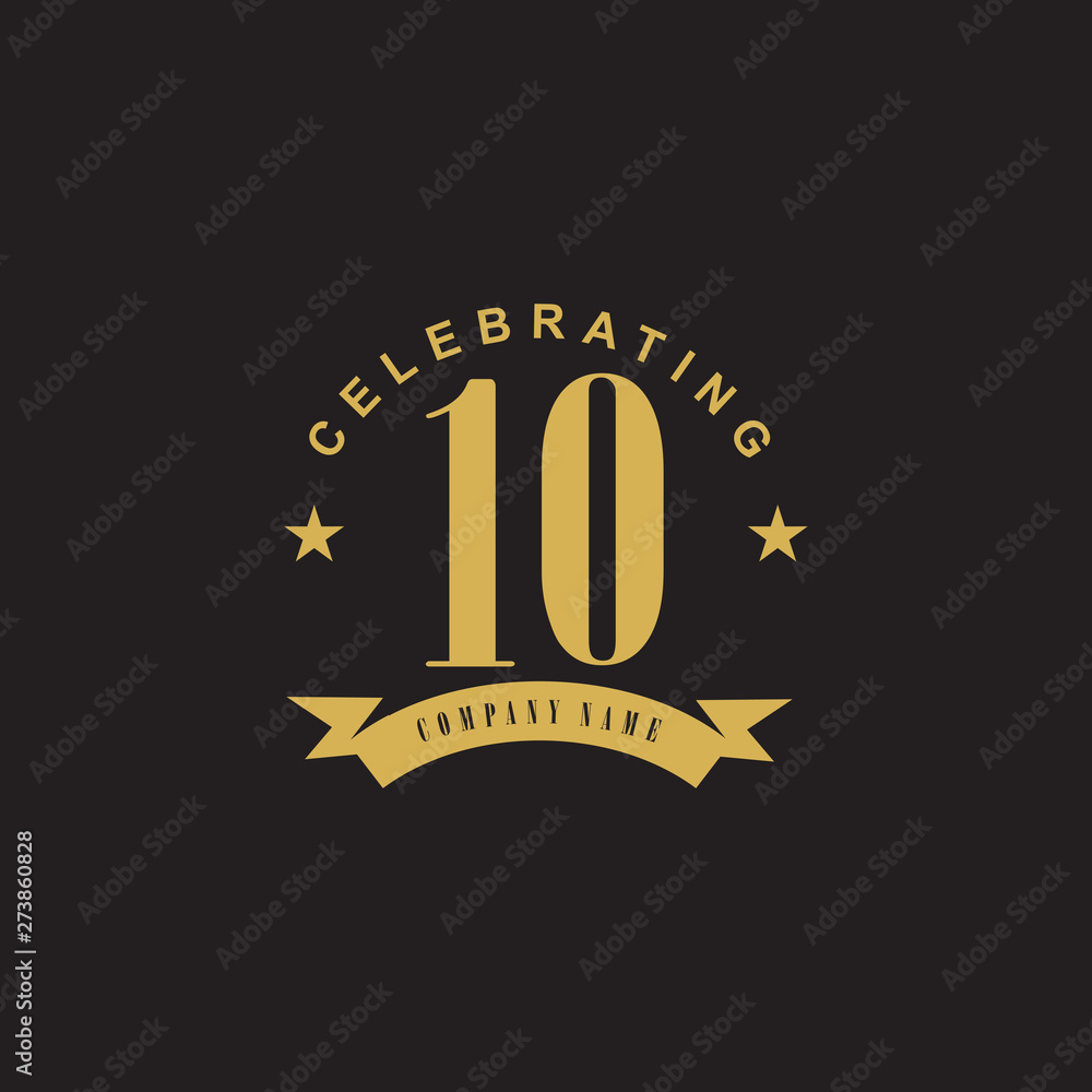 Fototapeta premium Celebrating 10th years anniversary logo design