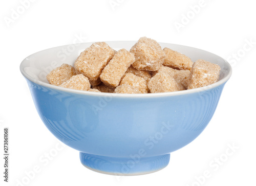 sugar cube in the bowl on white background