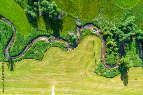 Foto Germany, Bavaria, Allgäu, aerial view river Guenz meandering