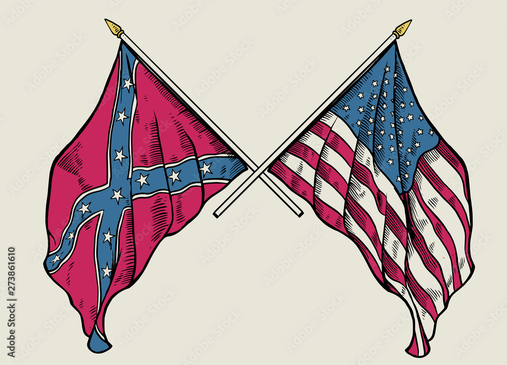 Confederate And Union States Flag