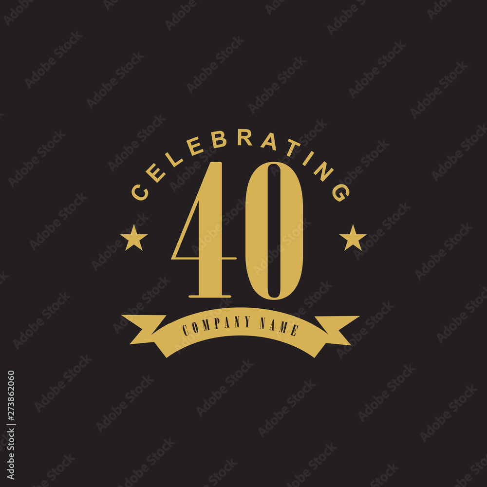 Celebrating 40th years anniversary logo design