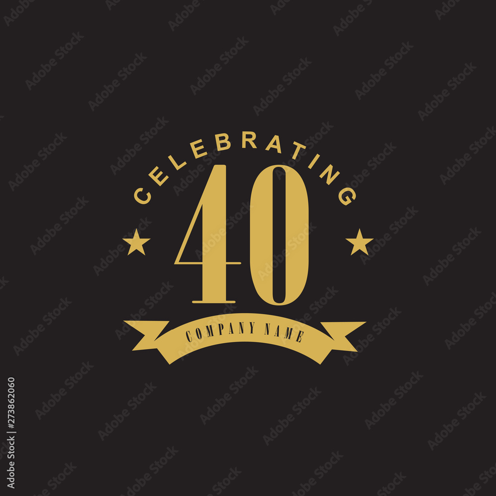 Fototapeta premium Celebrating 40th years anniversary logo design
