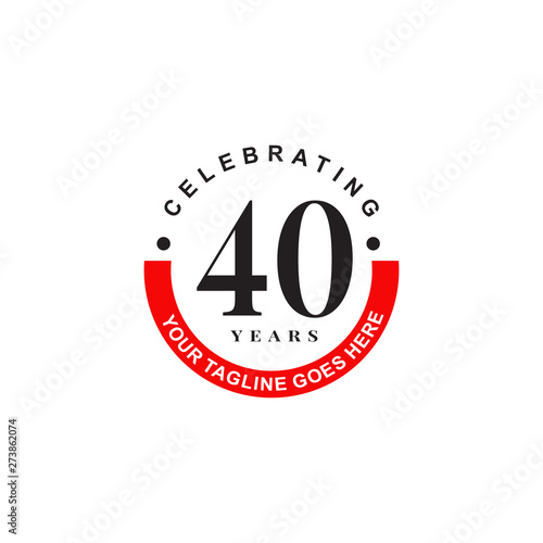 Celebrating 40th years anniversary logo design