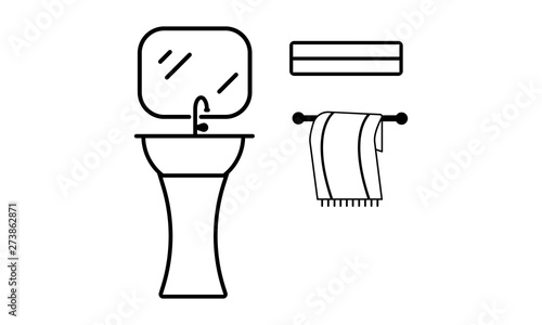 Sink icon for bathroom and kitchen installations