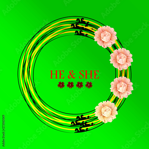 Wedding invitation floral card with rose,cotton,succulent,eucalypyus leaves in watercolor style. Botanical template with golden frame and flowers for invite, greeting and covers, poligraphy