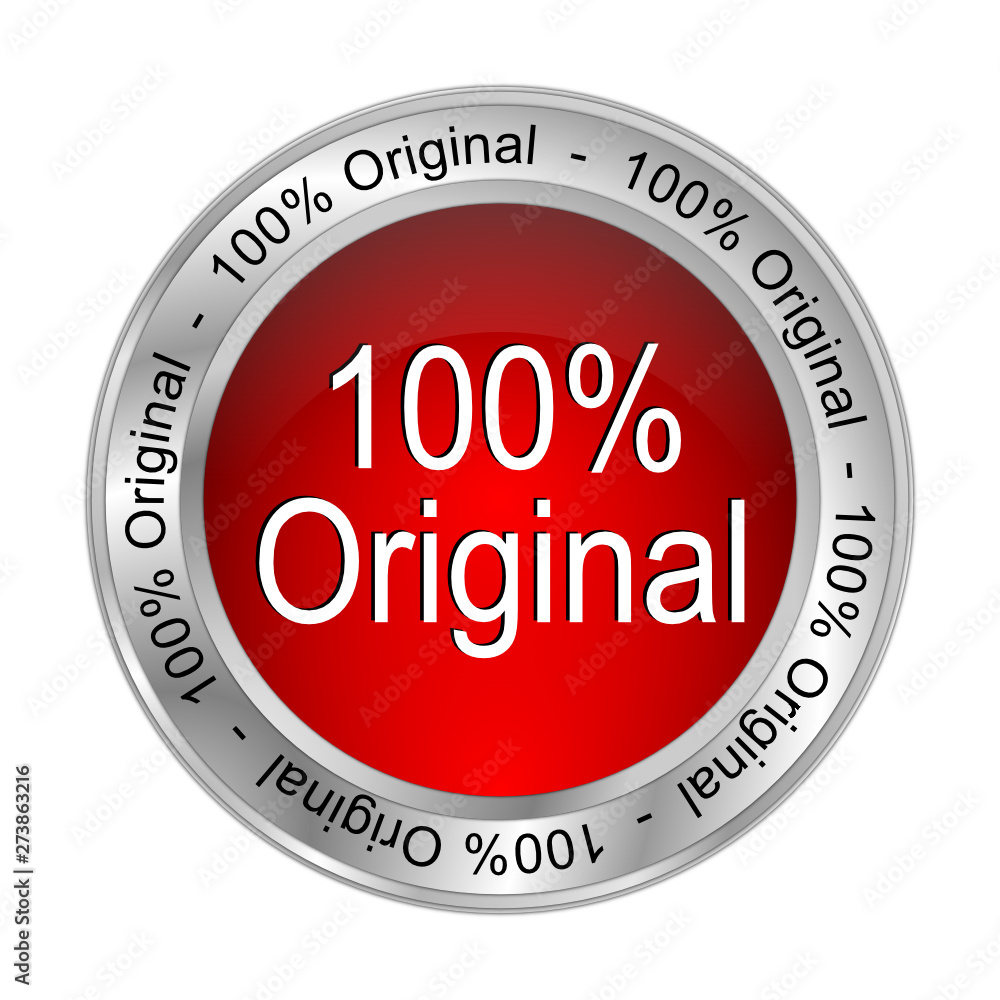 100% Original button - 3D illustration 100% Original button - 3D illustration