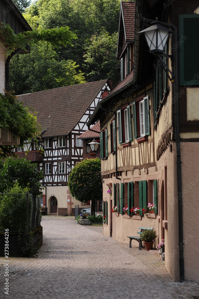 Beautiful half-timbered houses in the historical center of Schiltach. Black Forest, Baden-Wurttemberg, Germany, Schwarzwald